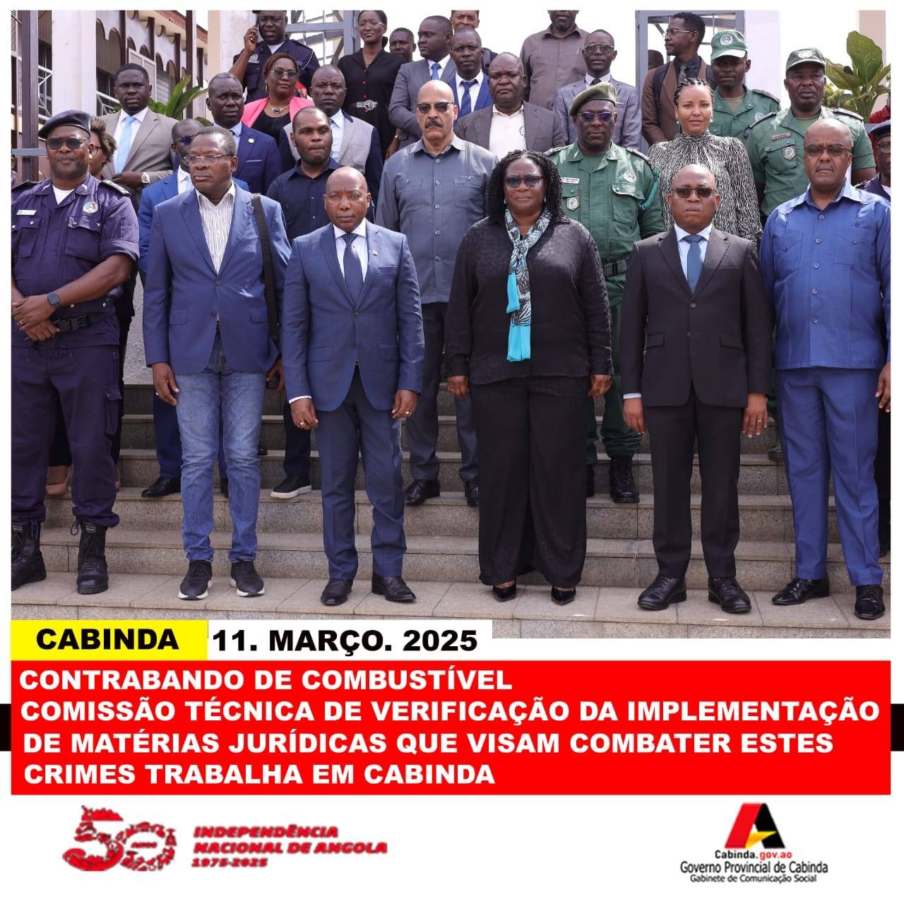 CONTRABANDO DE COMBUSTÍVEL: COMISSÃO TÉCNICA DE VERIFICAÇÃO DA IMPLEMENTAÇÃO DE MATÉRIAS JURÍDICAS QUE VISAM COMBATER ESTES CRIMES TRABALHA EM CABINDA