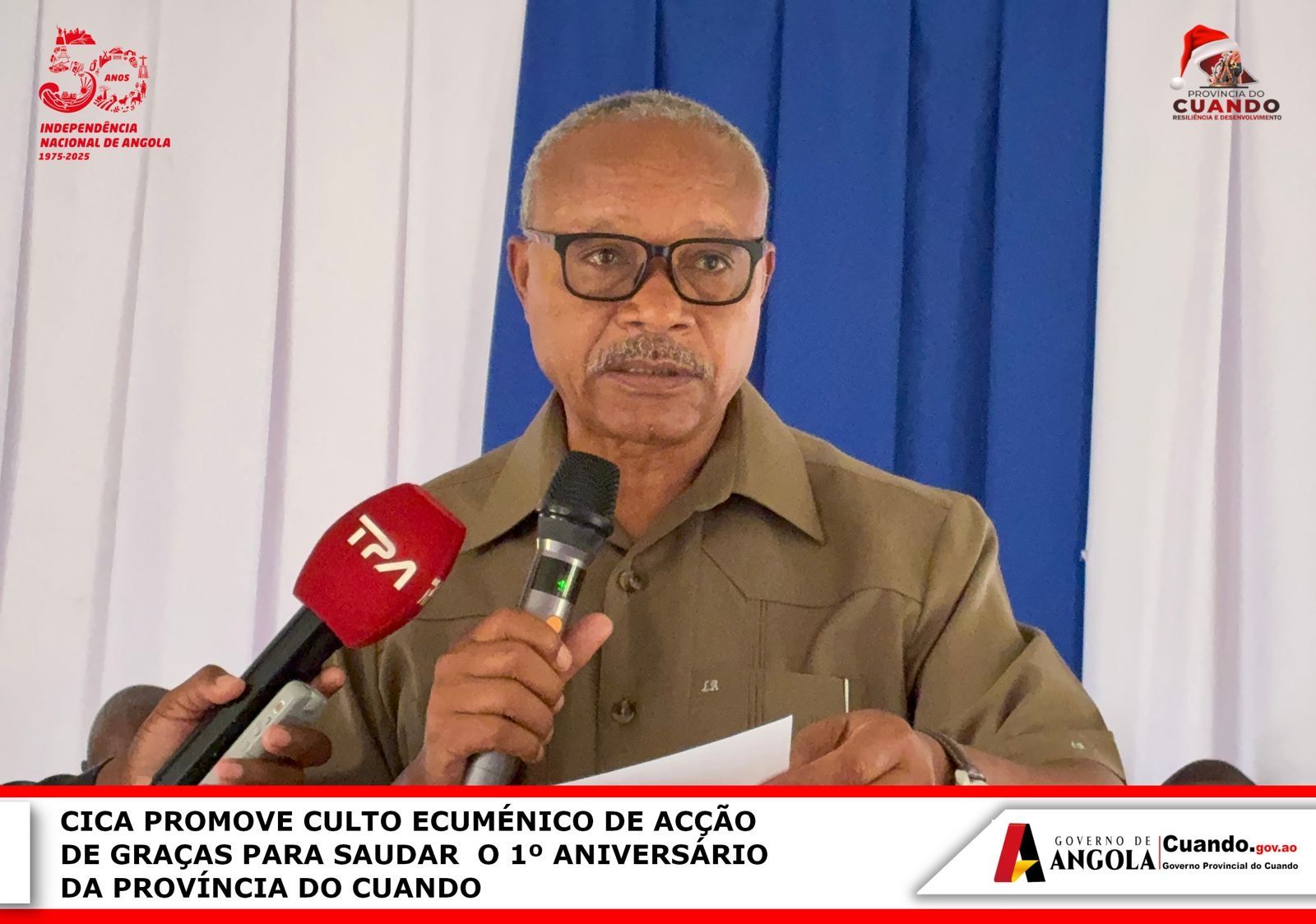 Governador do Cuando apela às igrejas a intensificarem o seu papel pedagógico nas comunidades