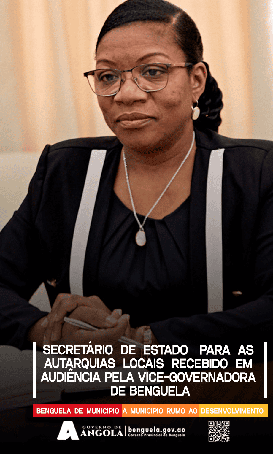 SECRETÁRIO DE ESTADO PARA AS AUTARQUIAS LOCAIS RECEBIDO EM AUDIÊNCIA PELA VICE-GOVERNADORA DE BENGUELA