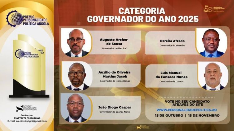 GOVERNADOR DO HUAMBO CONCORRE NA III EDIÇÃO PRÊMIO PERSONALIDADE POLIÍTICA DE ANGOLA