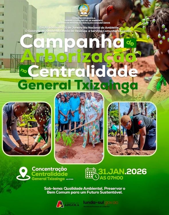 CAMPANHA DE ARBORIZACÃO EM ALUSÃO AO DIA NACIONAL DO AMBIENTE NA CENTRALIDADE GENERAL TXIZAÍNGA E LOCALIDADE DO PIMBI 